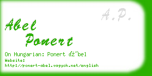 abel ponert business card